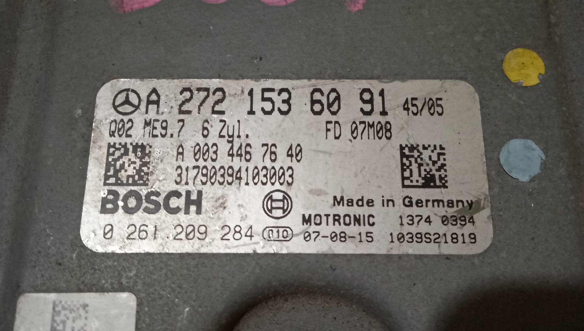 БЛОК EFI/MERC/SLK-CLASS/SL-CLASS/E-CLASS/CLS-CLASS/CLK-CLASS/C-CLASS/CL203/S203/W203/A209/C209/С219/S211/W211/R230/R171/M272E35/A2721536091