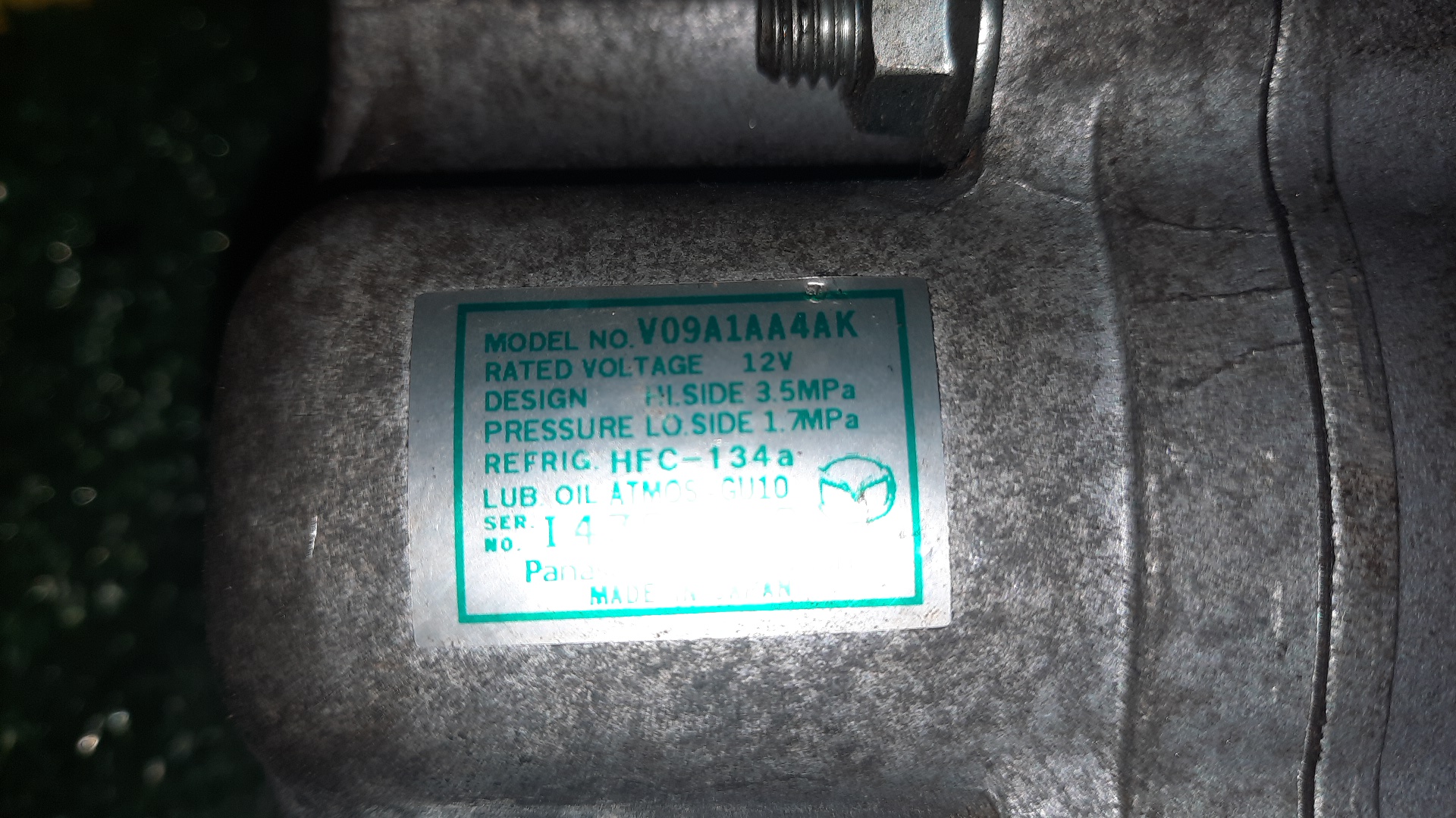 КОМПРЕССОР КОНДИЦИОНЕРА/MAZ/ZJ-VE/ZY-VE/DEMIO/MAZDA2/DE/DE3AS/DE3FS/DE5FS/D65161K00A/V09A1AA4AK/V09A1AA4AD